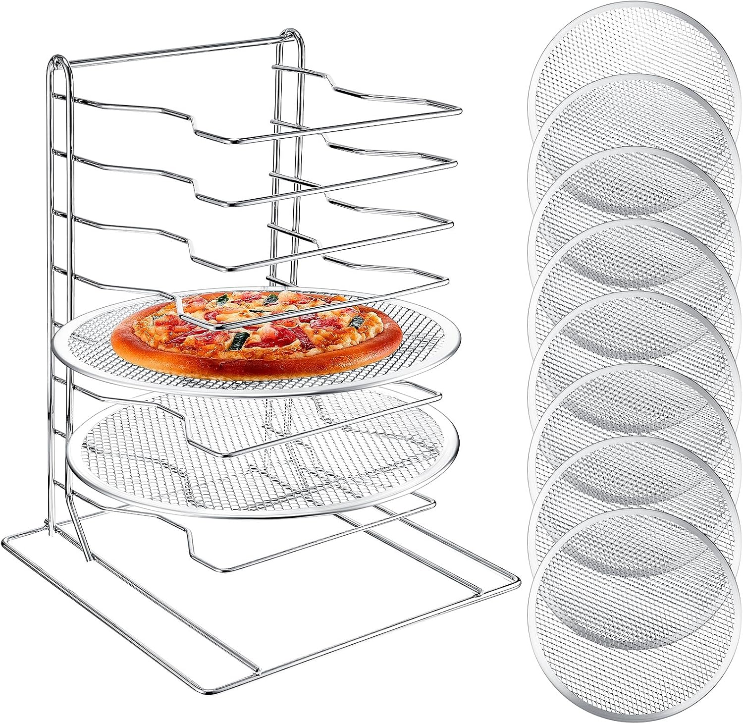Baking Kitchen Set - Pizza-Regal mit 8 Etagen und 8