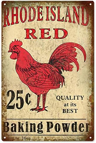Kitchen Baking Island - Vintage Metall-Blechschild „Rhode Island Red Baking