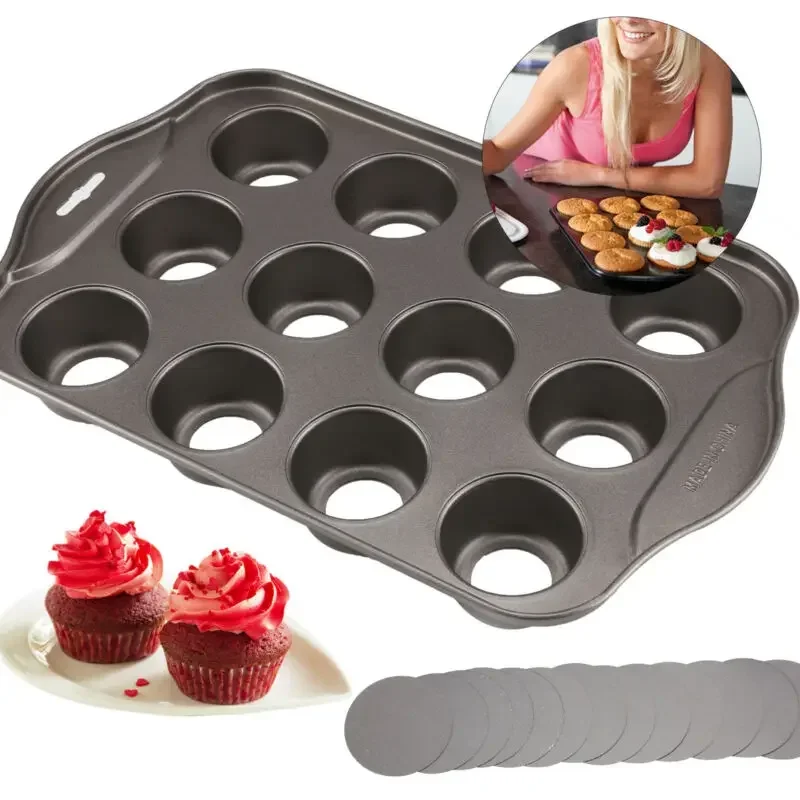 Muffin Tin Nonstick - 12 Mini Backen Käse Kuchen Tasse