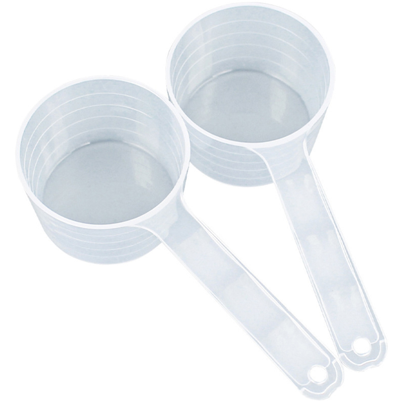 Baking Powder Kitchen - 100ml Langstieliger Flachboden-Messlöffel mit Skala Transparenter