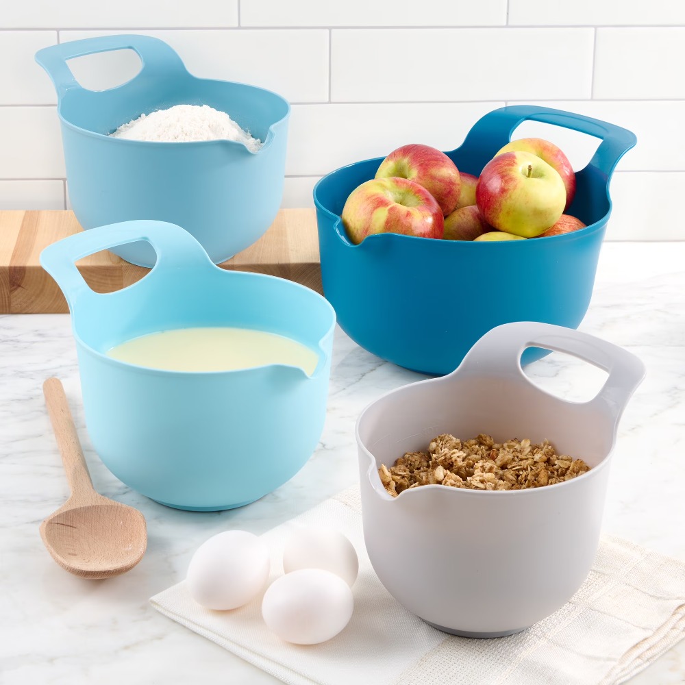 Baking Kitchen Set - Ineinander Stapelbare Kunststoff-Rührschüsseln Set mit 4