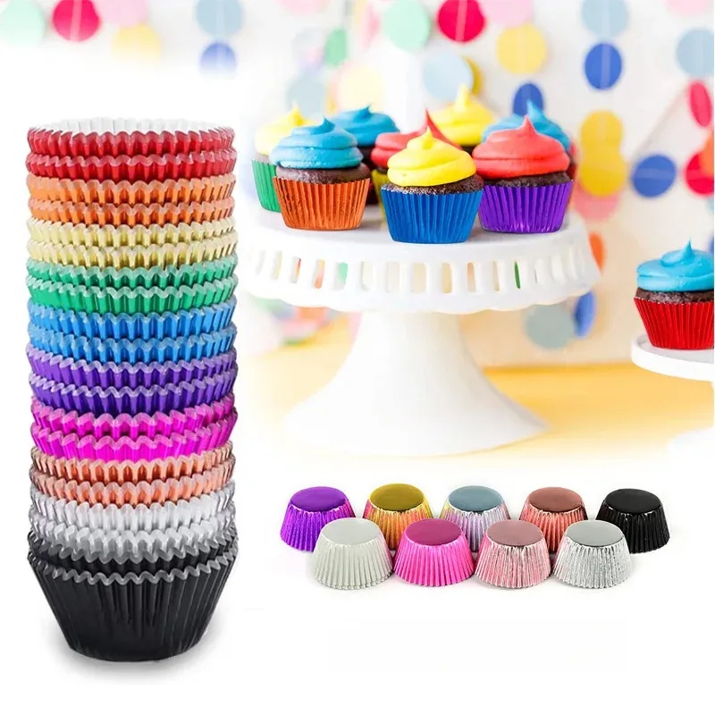 Baking Kitchen Set - 100-teiliges Set aus Goldfolien-Cupcake-Förmchen, multifunktionale Backformen