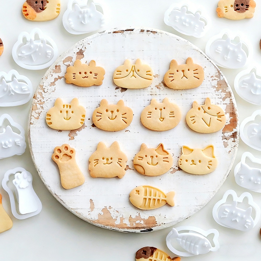 Kitchen Baking Items - Niedliche Kätzchen-DIY-Stempel-Keksausstecher Backform Backzubehör für die