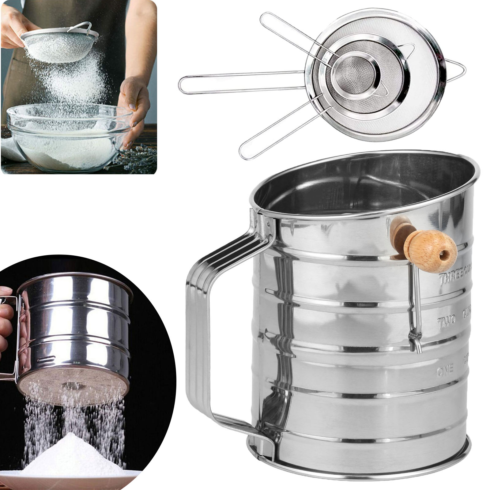 Baking Powder Kitchen - Mehls ieb Edelstahl feinmaschiges Backsieb rostfreie