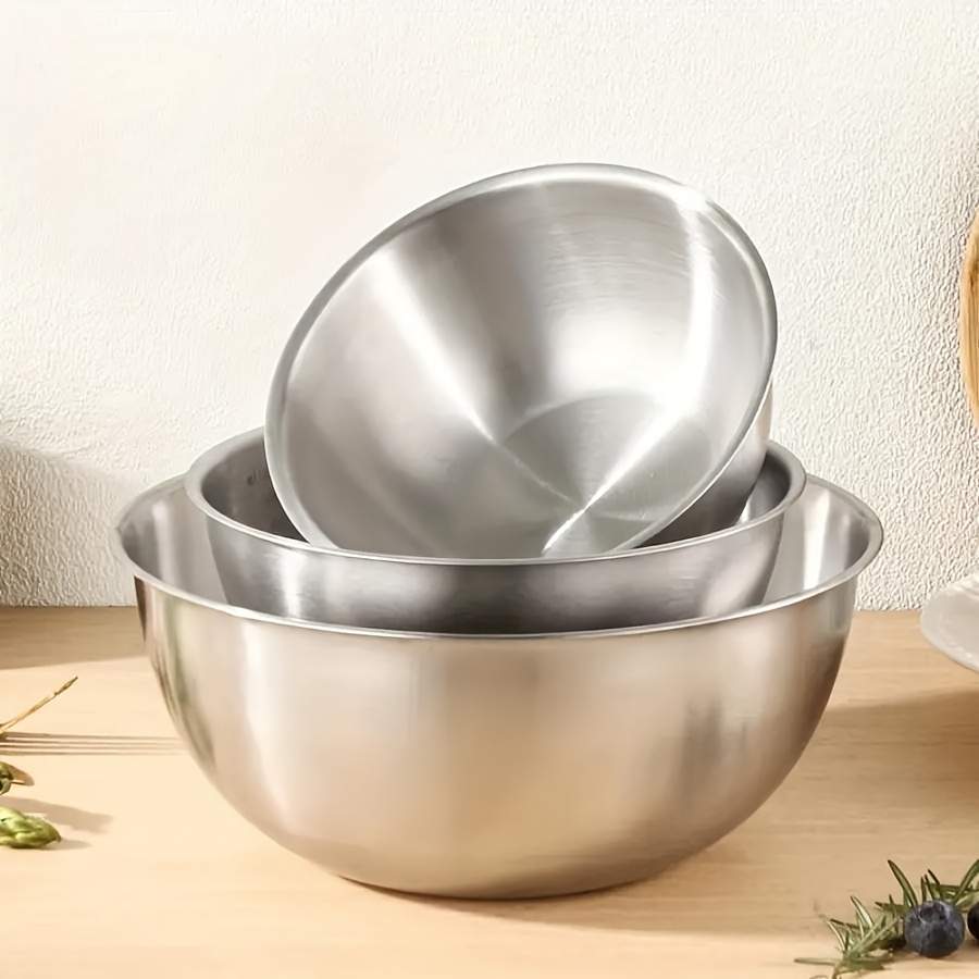 Baking Kitchen Set - 3-teiliges Edelstahl-Salatschüssel-Set, Rührschüssel, geeignet zum Backen,
