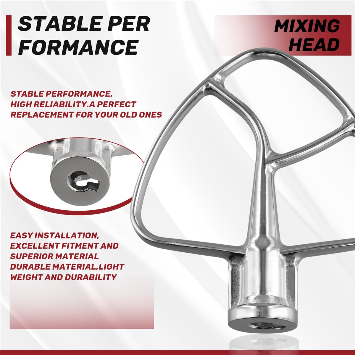 Kitchen Baking Aid - Heißer A60T Edelstahl Flachrührer für Küchenhilfe