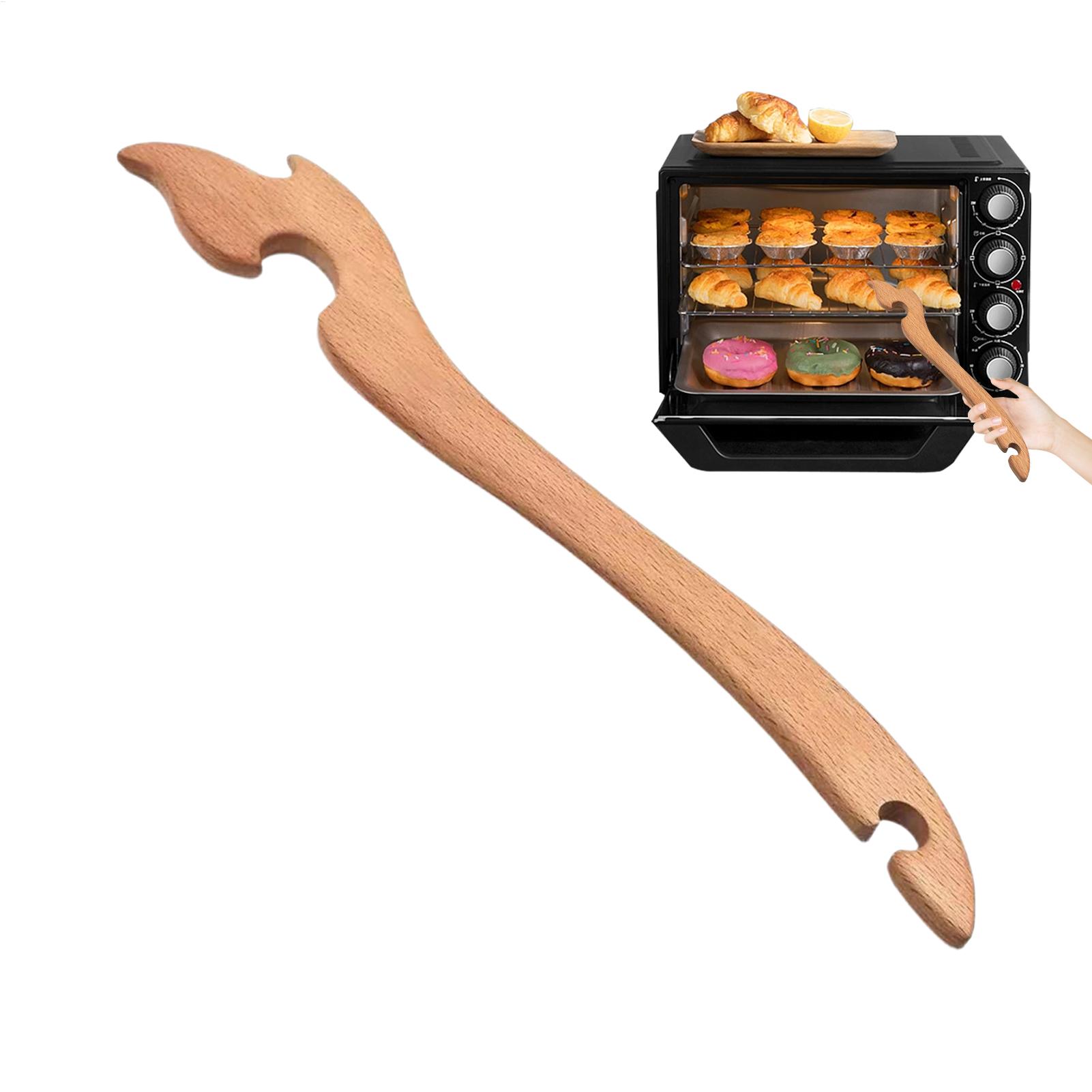 Cool Kitchen Baking Gadgets - Ofengitter-Abzieher mit Langem Holzgriff, Hitzebeständiges Küchenwerkzeug,