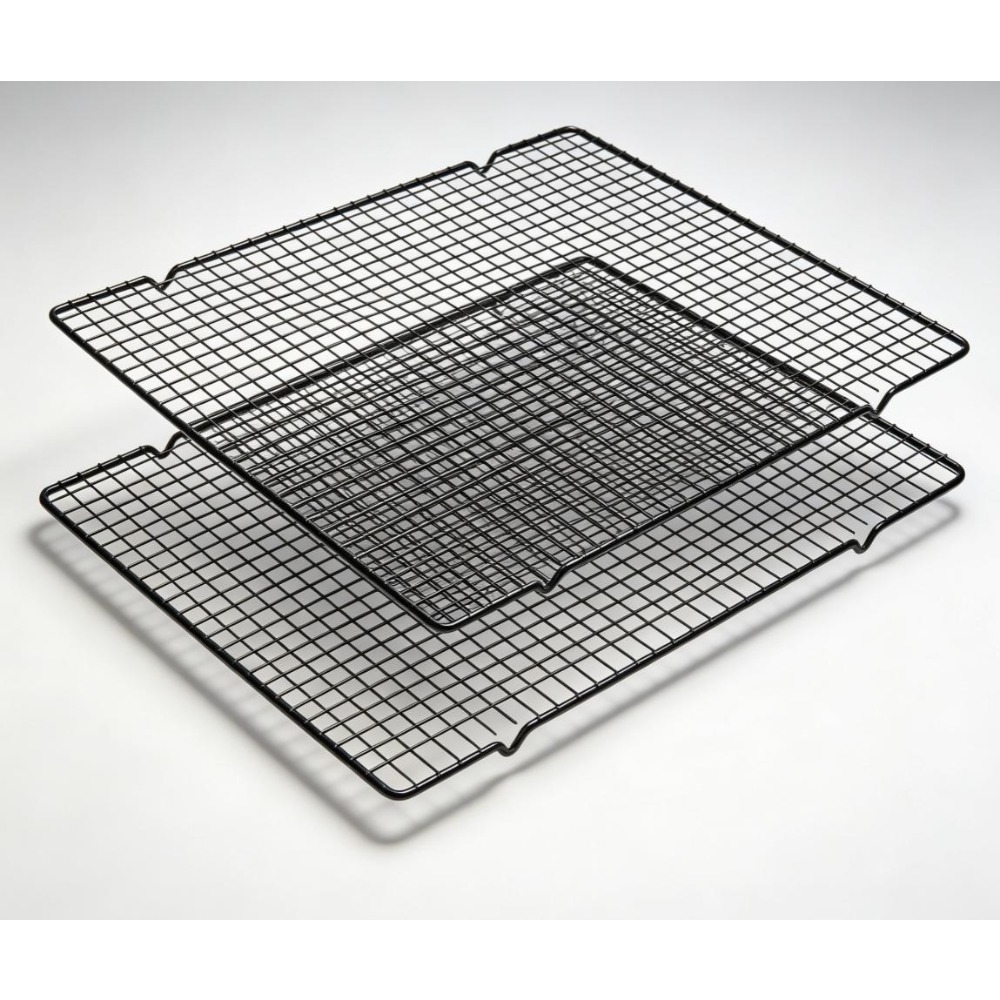 Baking Kitchen Set - 2er-Set rechteckige Kühlbleche, 25x40 cm, schwarz,