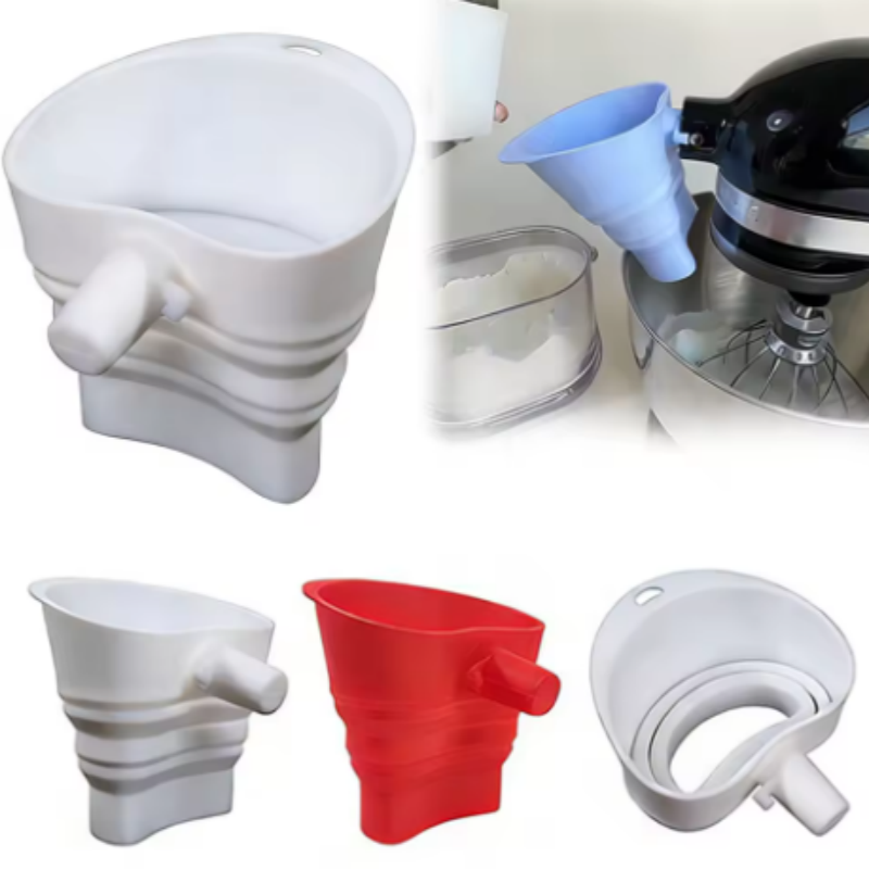 Kitchen Baking Aid - 1/3 Stück Silikon-Mehl-Trichter für die Küche,