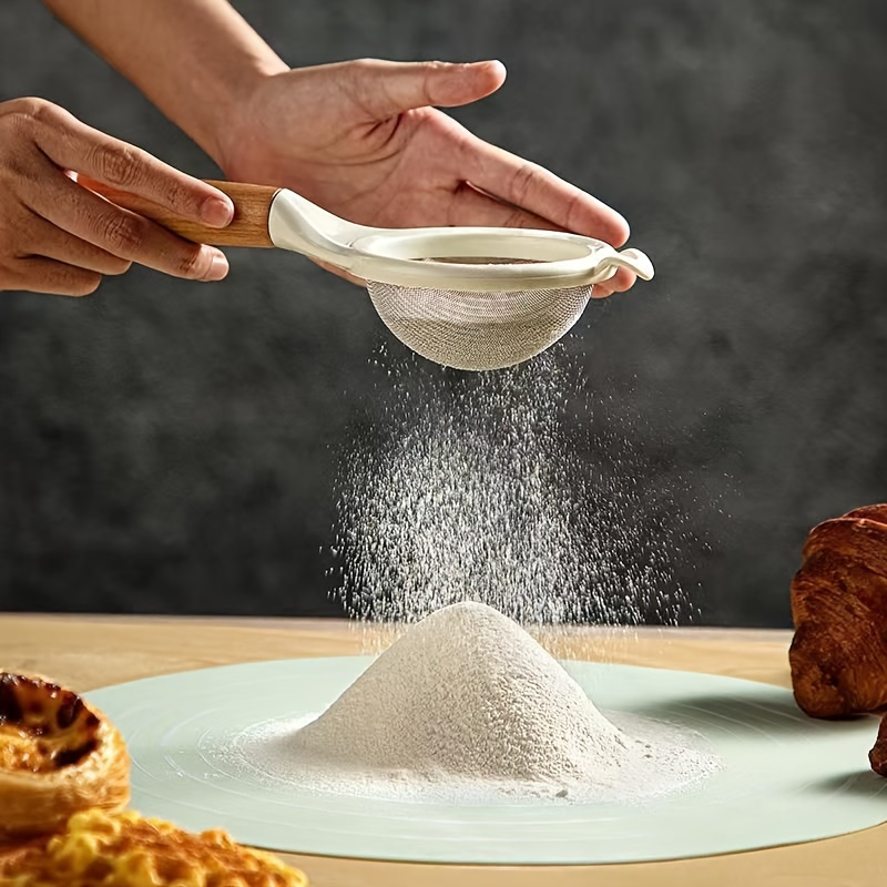 Neuer Typ Mehlsieb mit Holzgri – Baking Powder Kitchen Bewertung und Preis