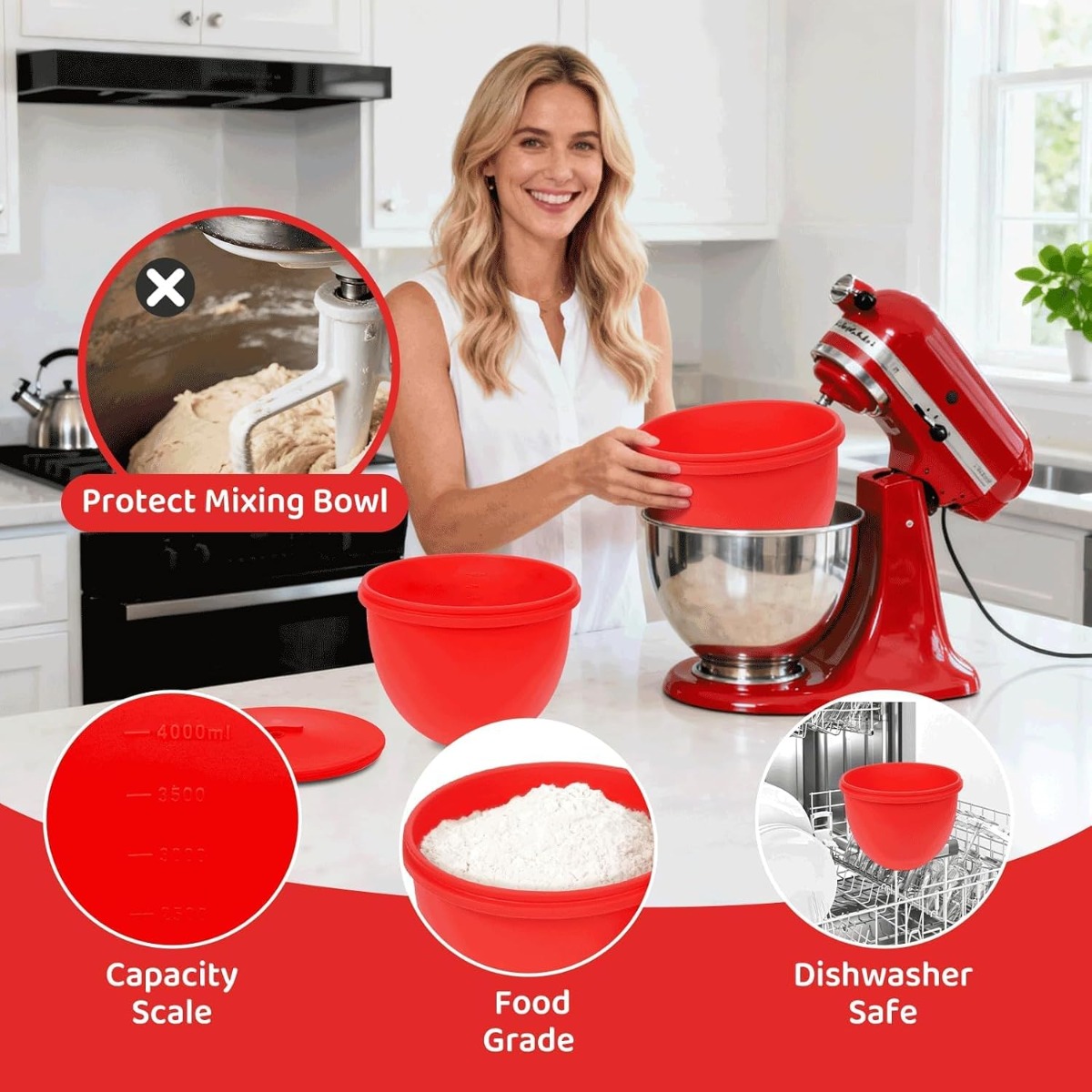 Silikon-Mixerschüssel-Einlage  – Kitchen Baking Aid Bewertung und Preis
