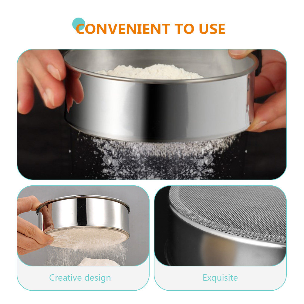 3-teiliges Edelstahl-Mehlsieb- – Baking Powder Kitchen Bewertung und Preis
