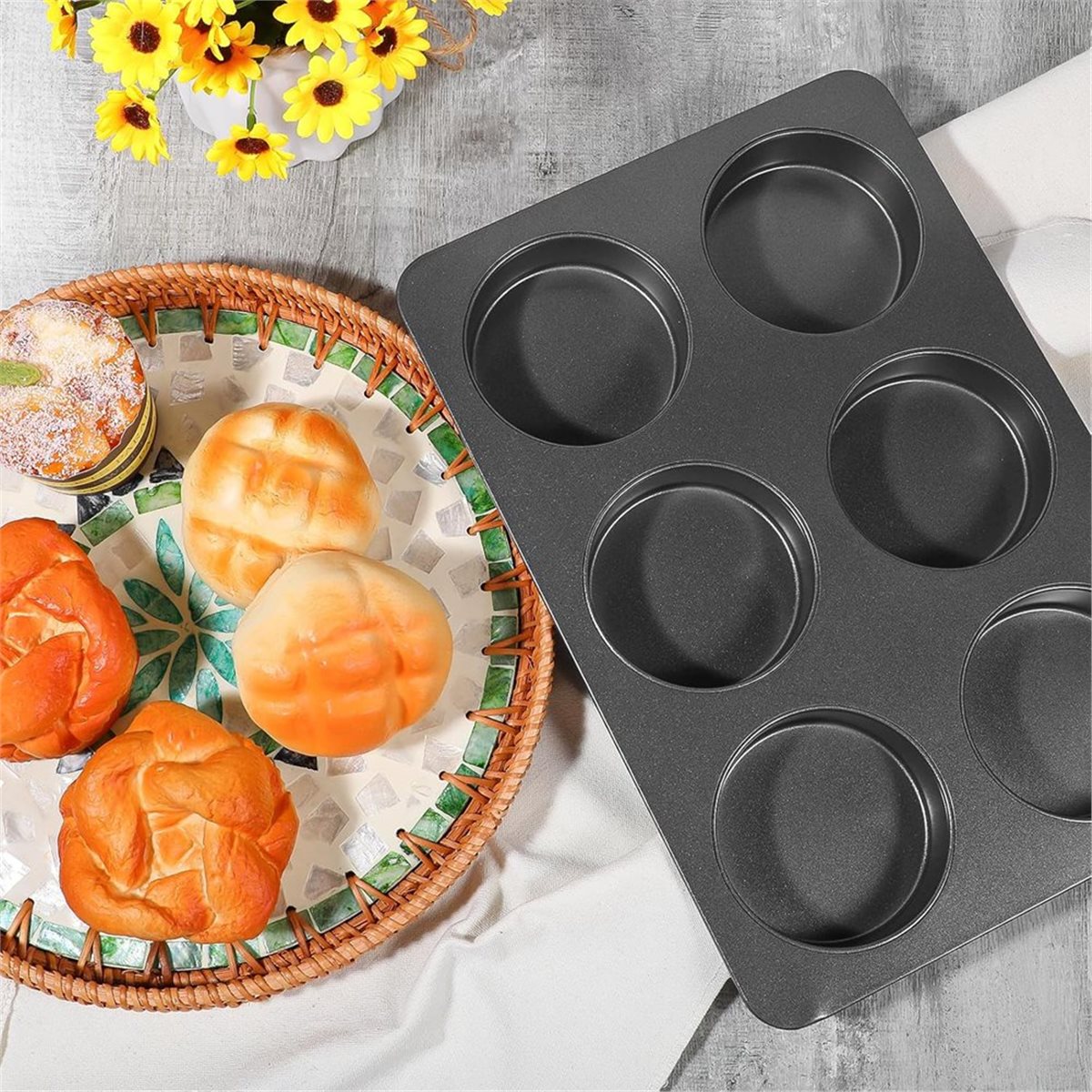 A67T NEU 6-fach Jumbo-Backform – Muffin Tin Nonstick Bewertung und Preis